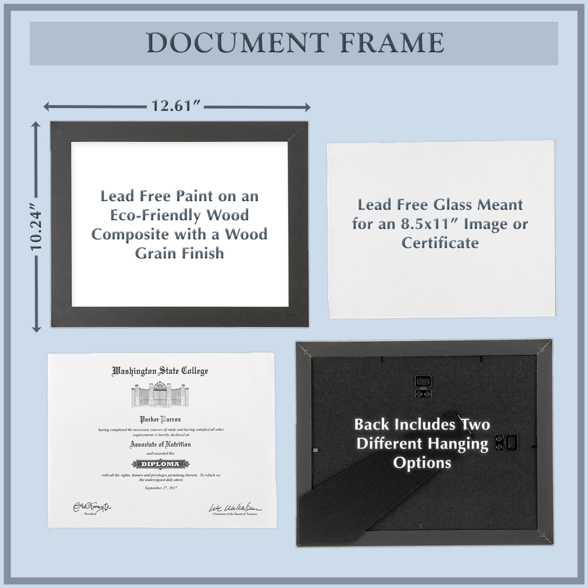 DII® Black 8.5" x 11" Document Frame